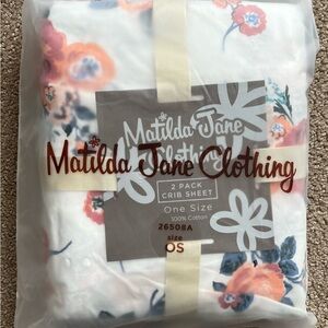 Matilda Jane Floral Crib Sheet Set - White and Orange